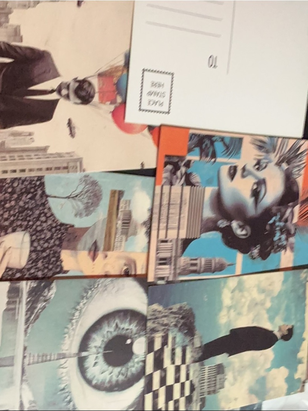 6 retro Funky postcards